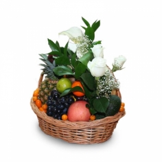 A basket of fresh exotic fruits