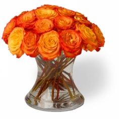 Fiery Circus roses in a vase